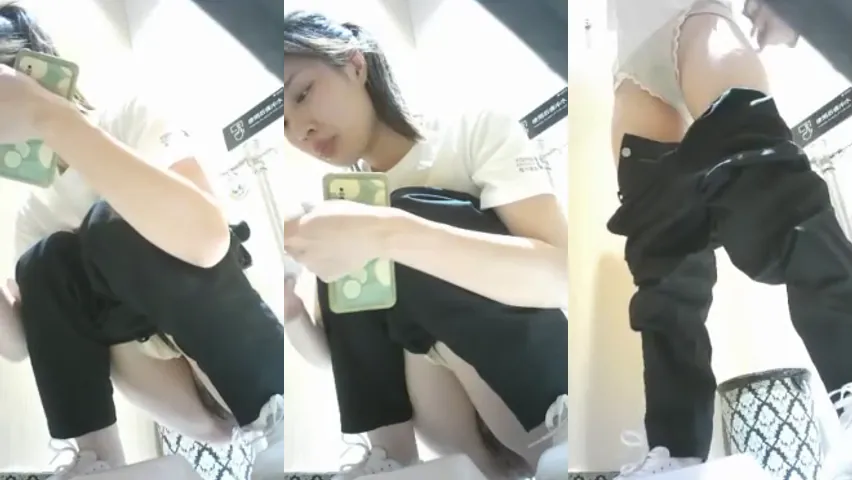 แอบถ่ายห้องน้ำ สาวสวยฉี่เสร็จยืนเบ็ดหีต่อ